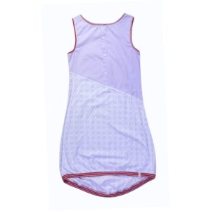 anna * pollack, Kleid Sonnenbrise hellblau, x-small, Bündchen grau-rot geringelt, Ansicht Vorne