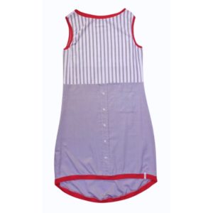 anna * pollack, Kleid Sonnenbrise in Hellgrau, uni und gestreift, Ansicht Vorne