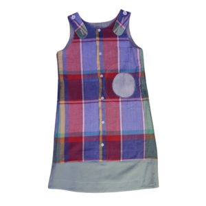 anna * pollack, Wendekleid, 110-134, blau mit grau, Vorderseite blau