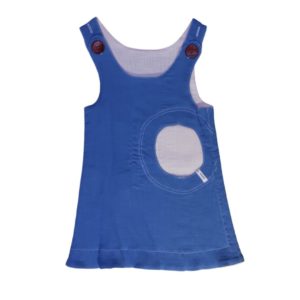 anna * pollack, Wendekleid, 80-116, Mousseline, blau und weiß, Vorderseite blau