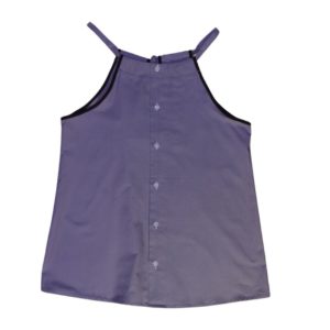 anna * pollack, Top ärmellos, Vorderansicht, grau, Einfassung schwarz