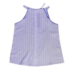 anna * pollack, Top ärmellos, Vorderansicht, Streifen hellblau, Einfassung blau