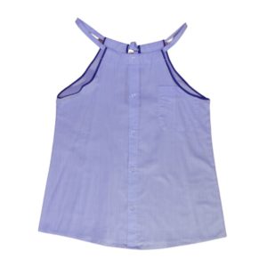 anna * pollack, Top ärmellos, Vorderansicht, hellblau, Einfassung dunkelblau