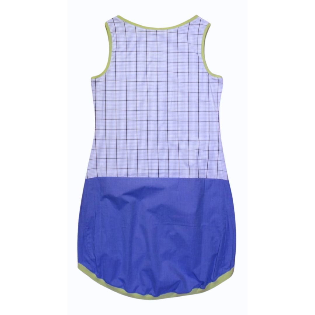 anna * pollack, Kleid Sonnenbrise blau , Karo groß und Uni, Ansicht Rücken