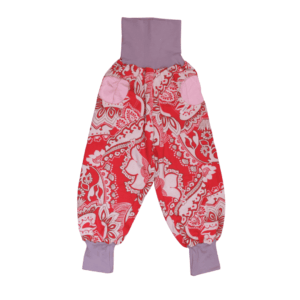 anna * pollack, PIratenhose Mixed, 110-134, rot gemustert, Bund grau und Taschen rosa